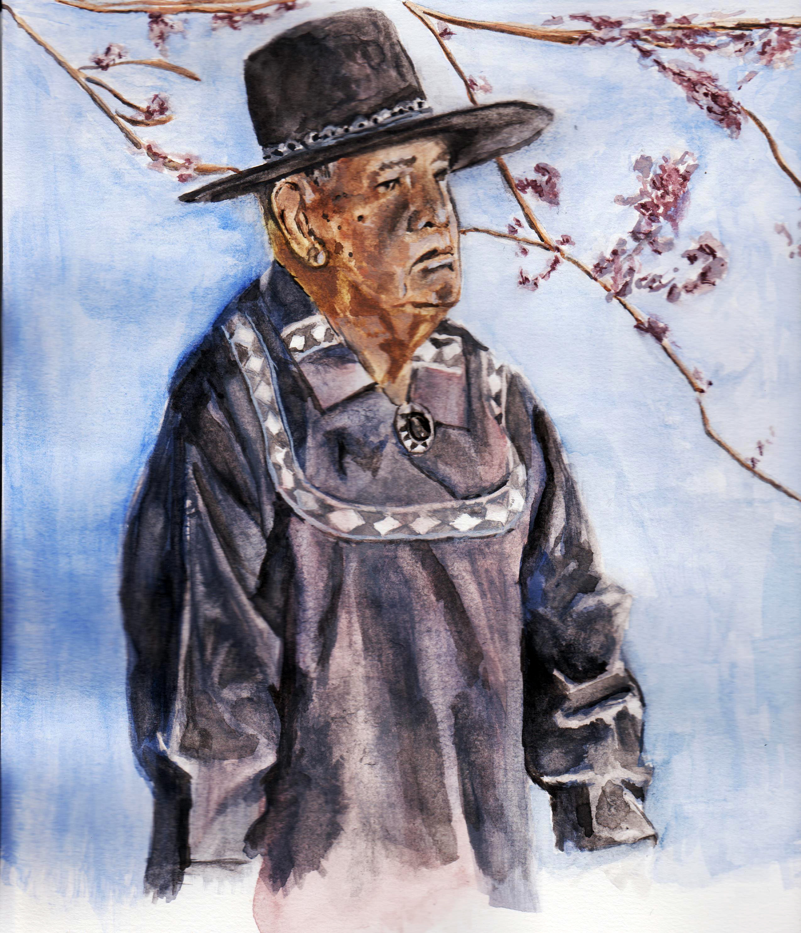 Bertram Bobb Portrait-Bertram Bobb Documentry- watercolor and watercolor pencil on paper