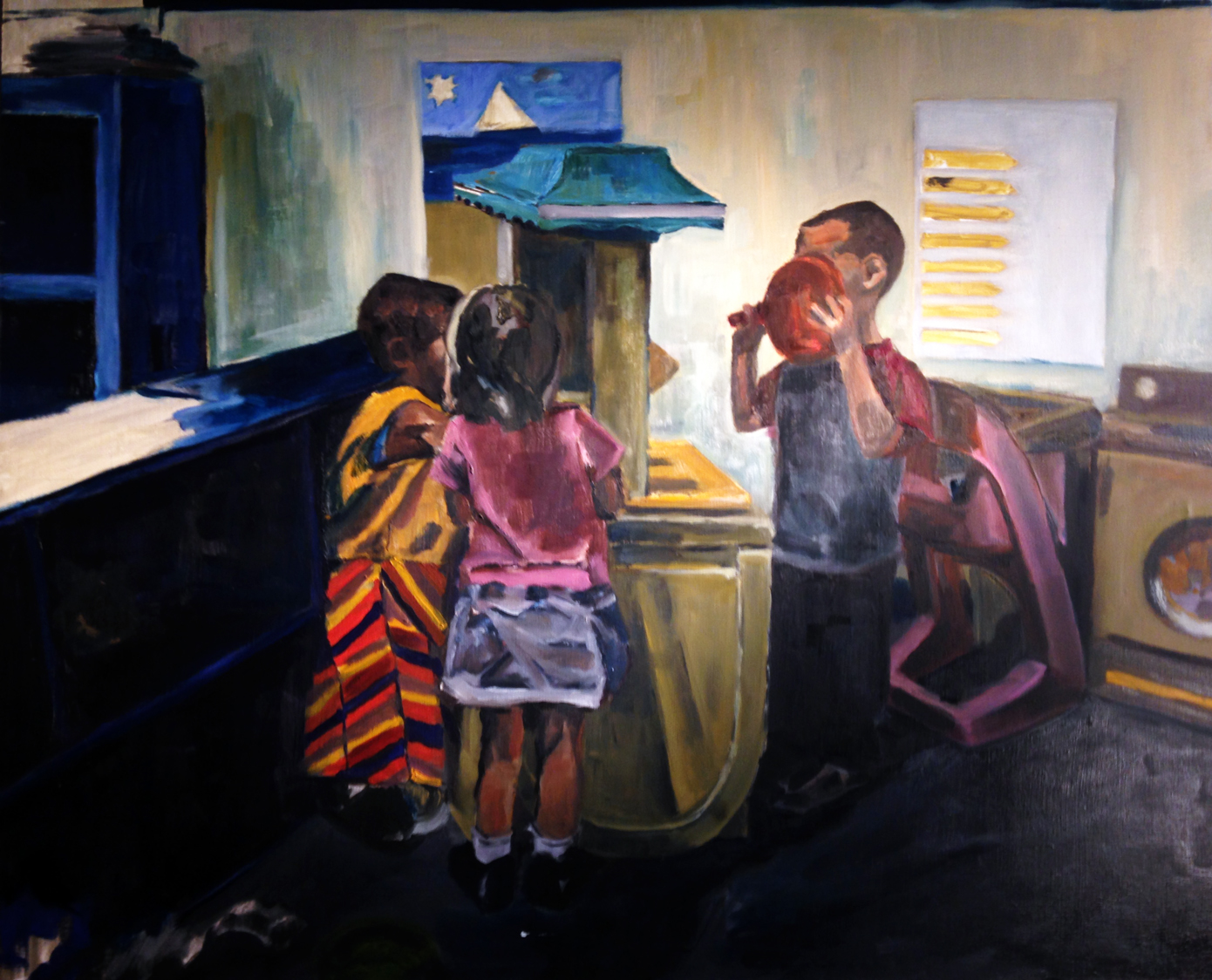 Cooking- oil on canvas