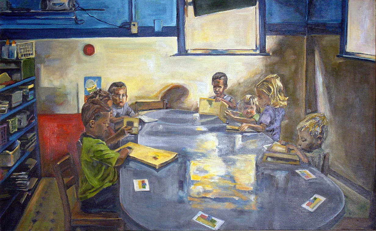 Reading Lessons- oil on canvas